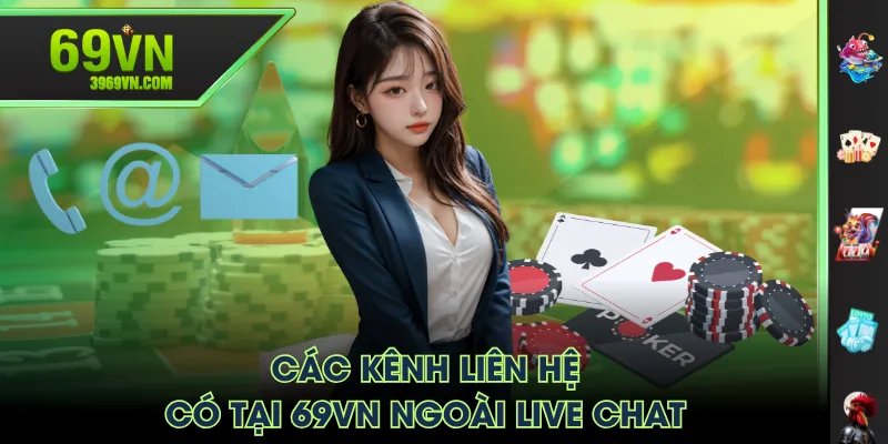 Các kênh liên hệ có tại 69VN ngoài Live Chat